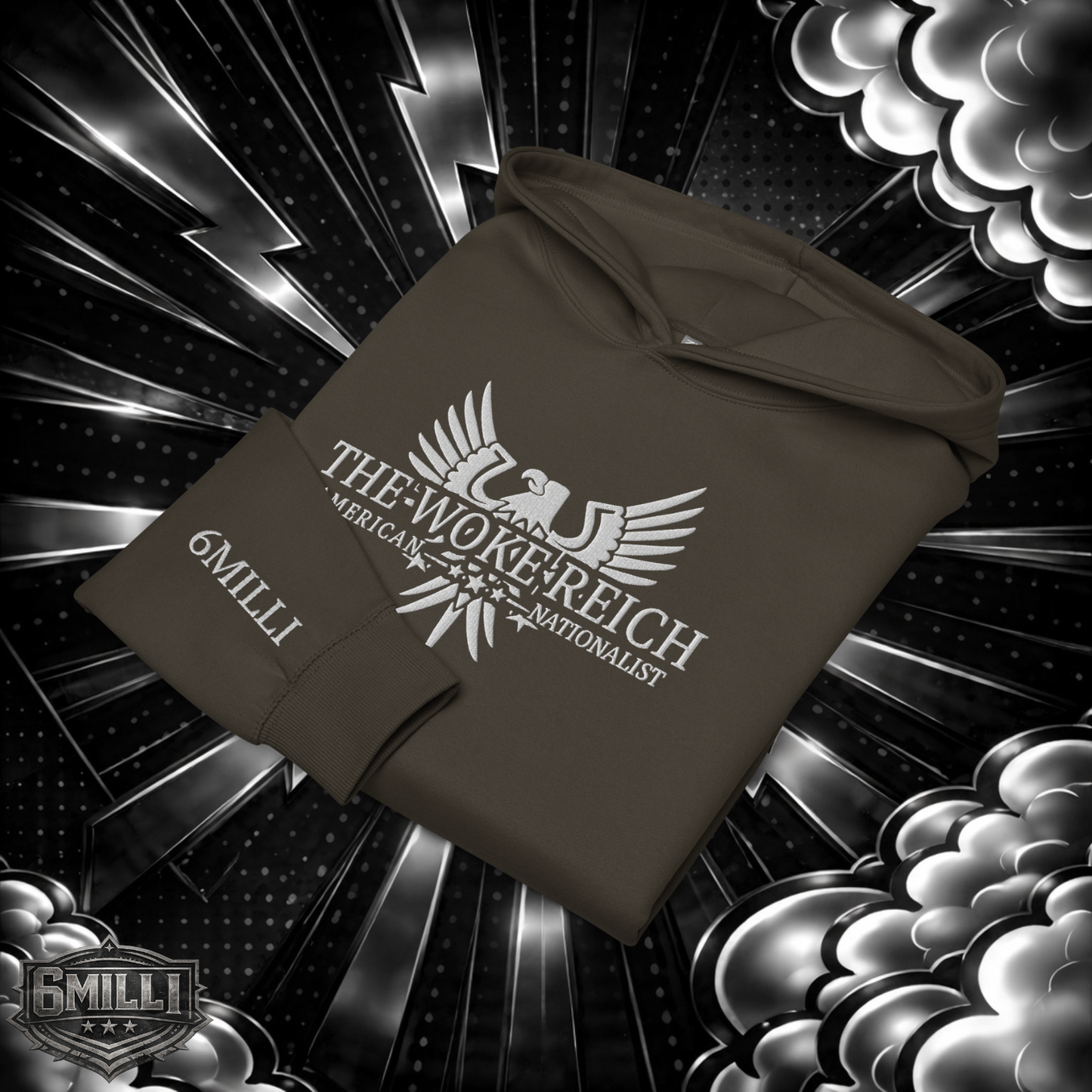 THE WOKE REICH - Oversized Embroidered Men’s box hoodie