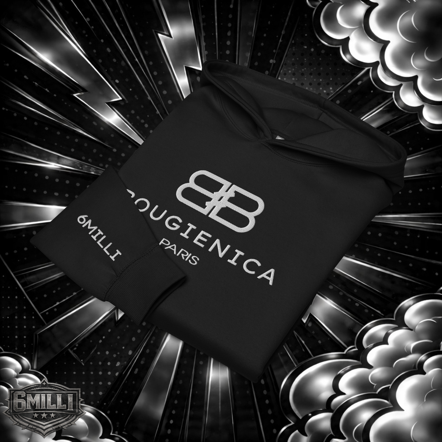 BOUGIENICA - Oversized Embroidered Men’s box hoodie