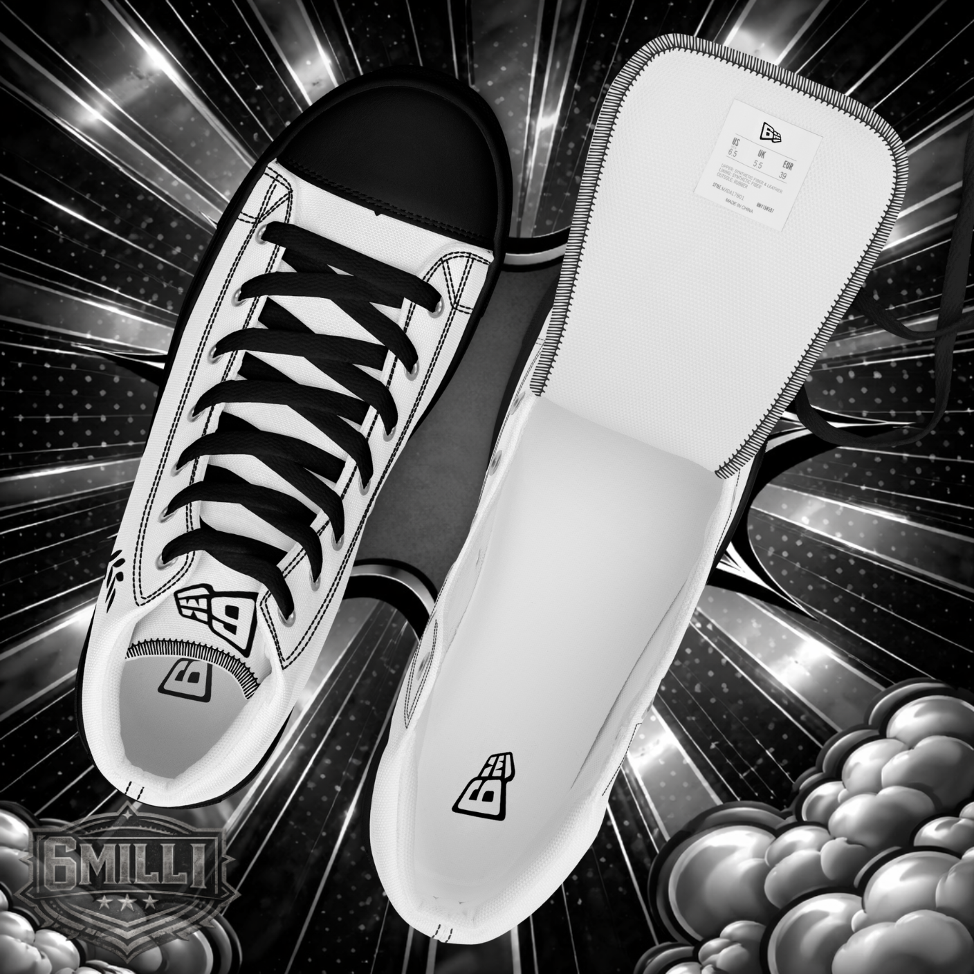 6MILLI (WHITE) - Men’s high top canvas shoes