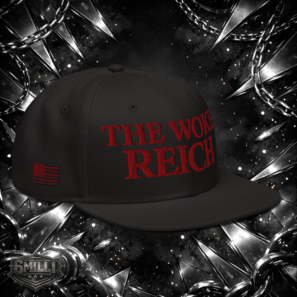 The Woke Reich Embroidered Snapback Hat (Blood Red)