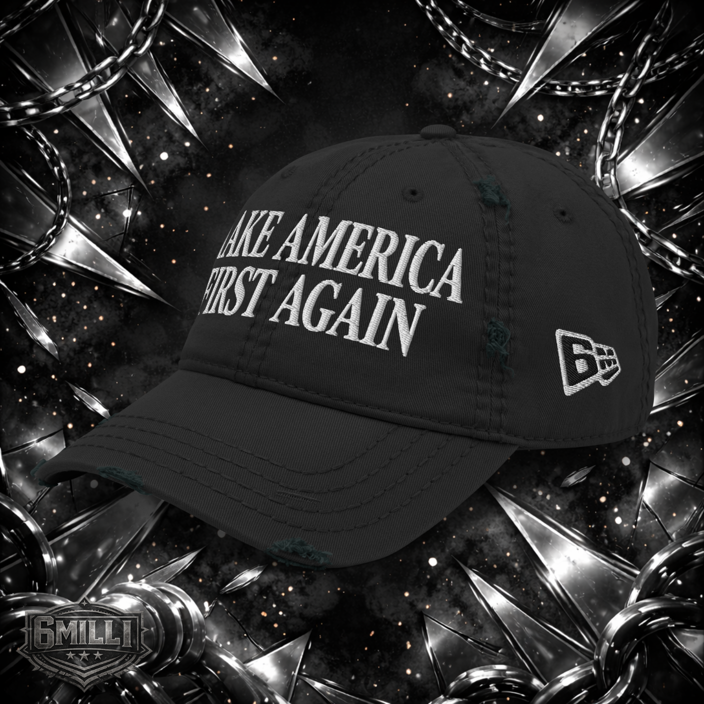 MACK AMERICA FIRST - Embordered Distressed Dad Hat
