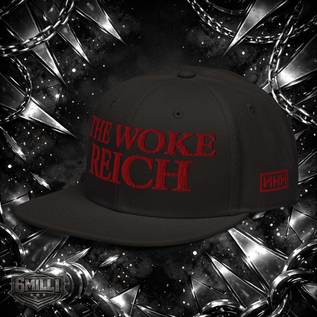 The Woke Reich Embroidered Snapback Hat (Blood Red)