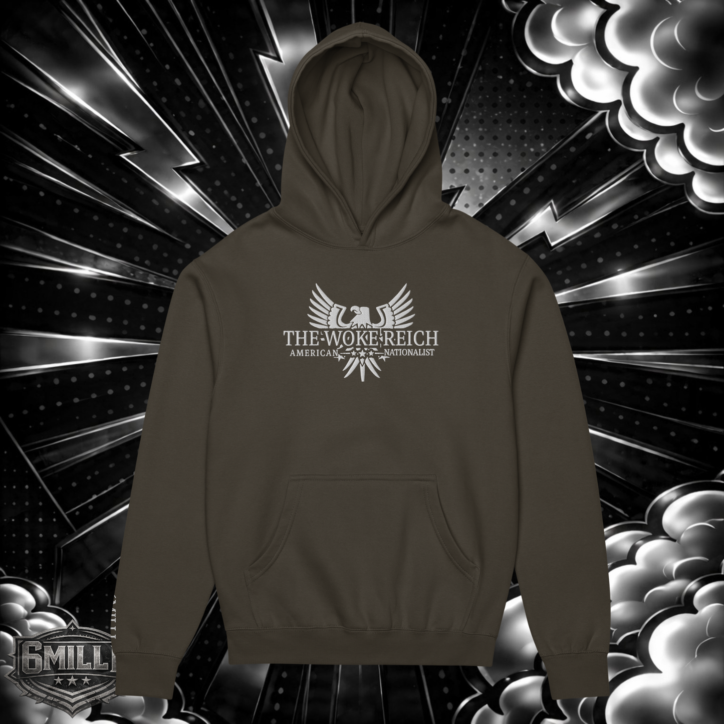 THE WOKE REICH - Oversized Embroidered Men’s box hoodie