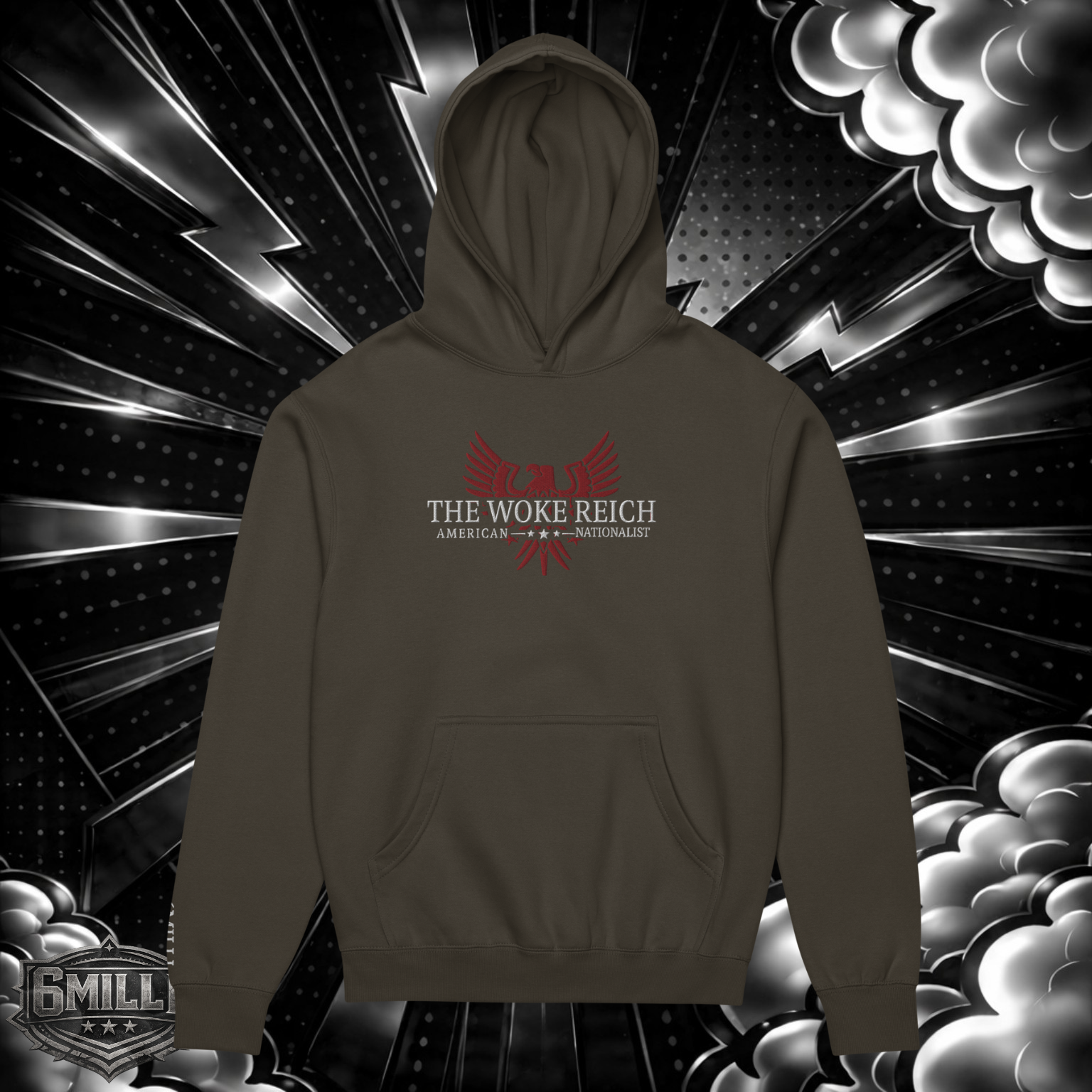THE WOKE REICH - Oversized Embroidered Men’s box hoodie – 6Milli