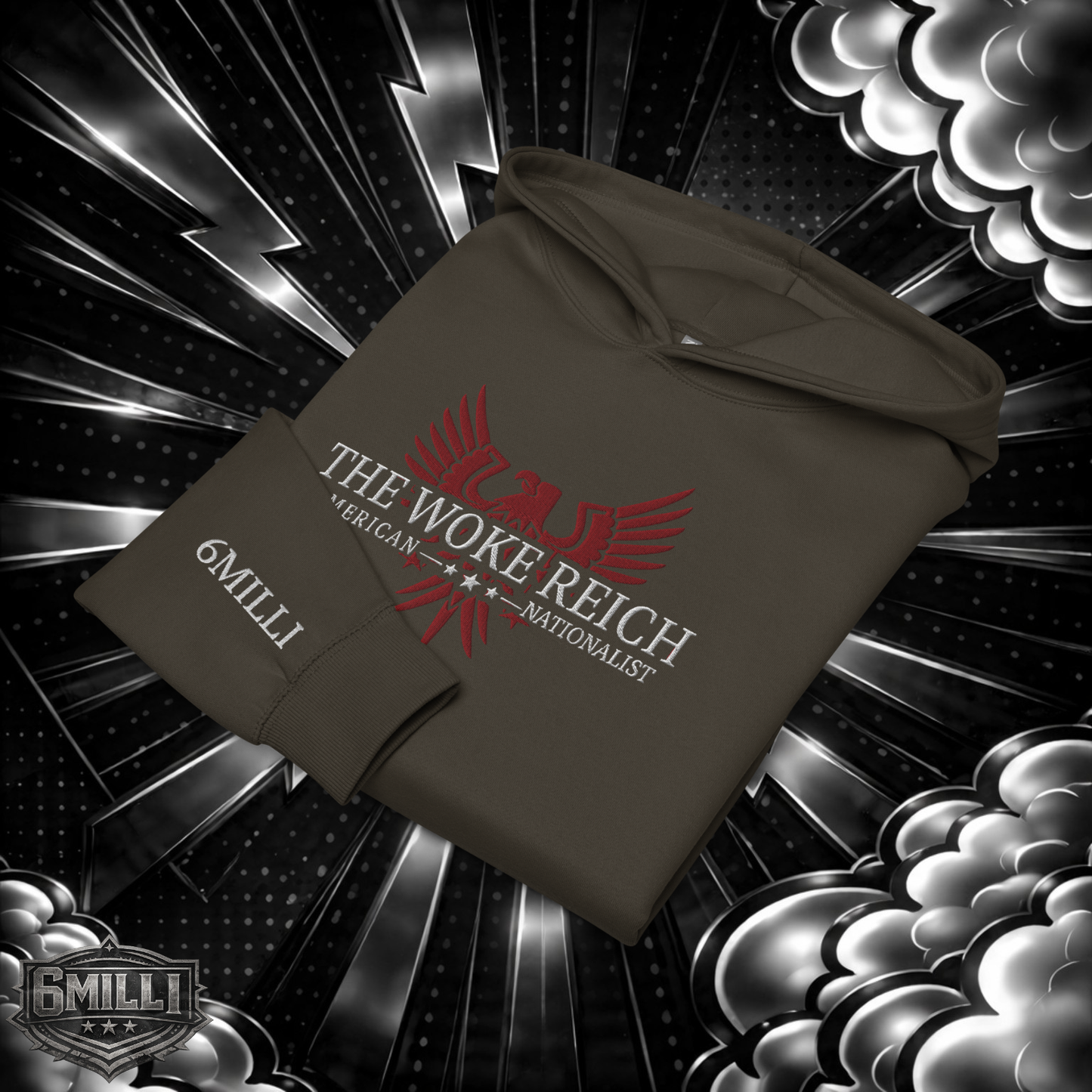 THE WOKE REICH - Oversized Embroidered Men’s box hoodie