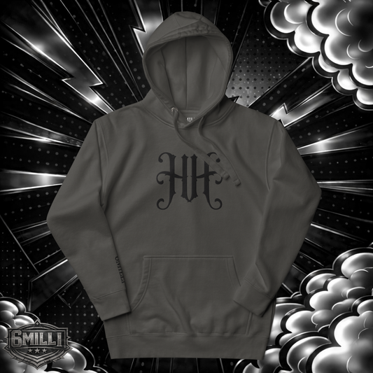 HH embroidered vintage black Hoodie