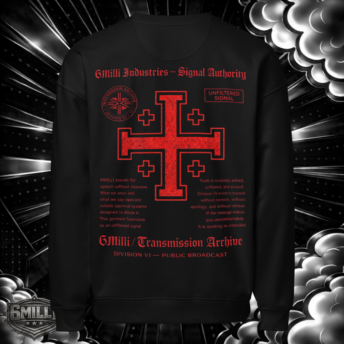 JERUSALIM CROSS - organic oversized sweatshirt