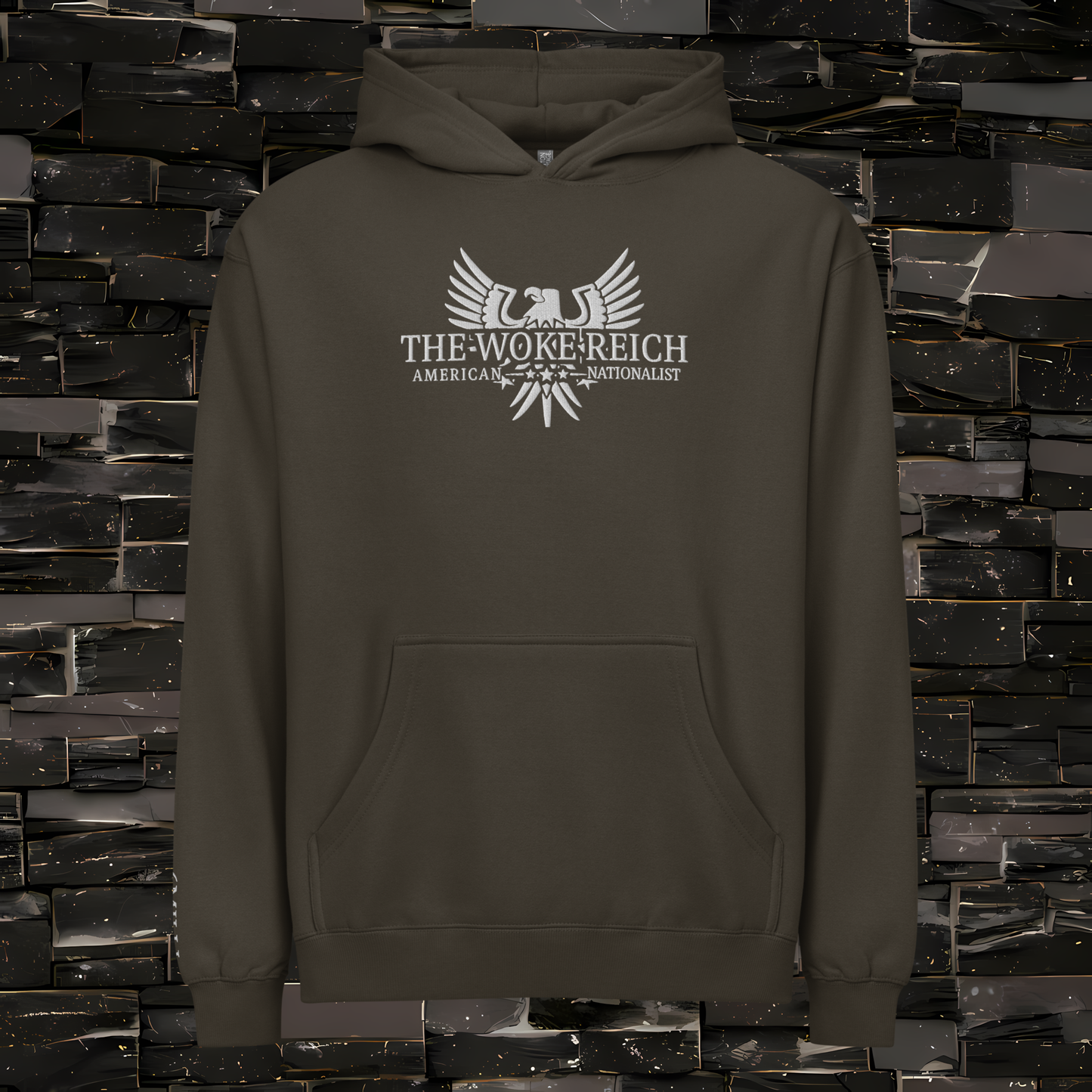 The Woke Reich Oversized Embroidered Men’s box hoodie