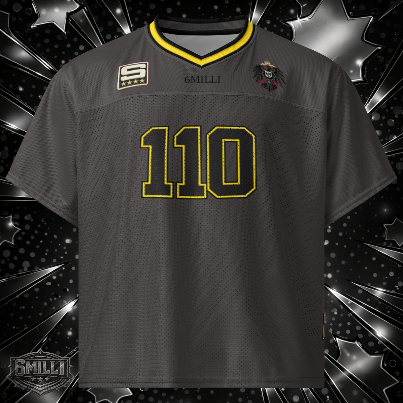 110 { GRAY } - Boxy football jersey