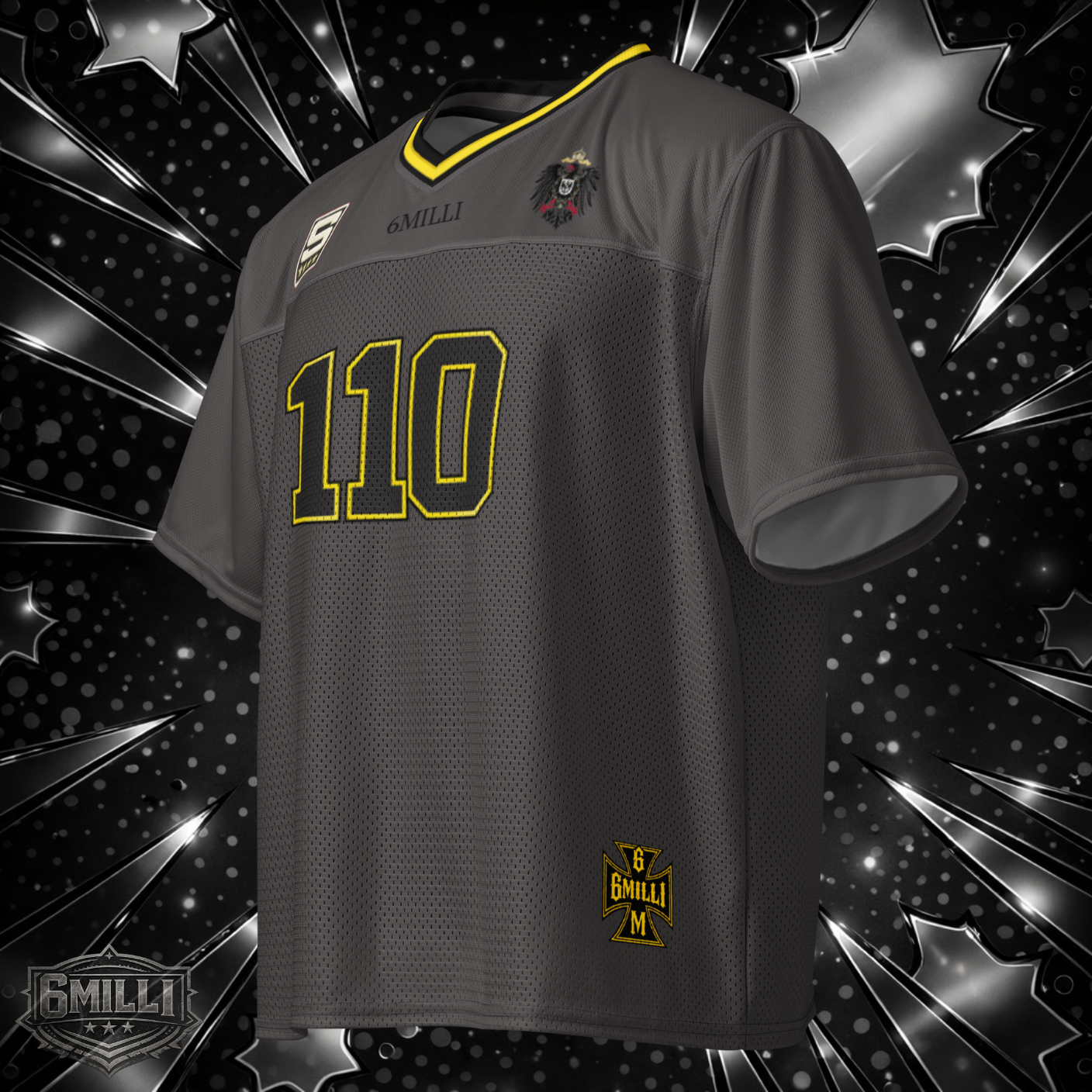 110 { GRAY } - Boxy football jersey