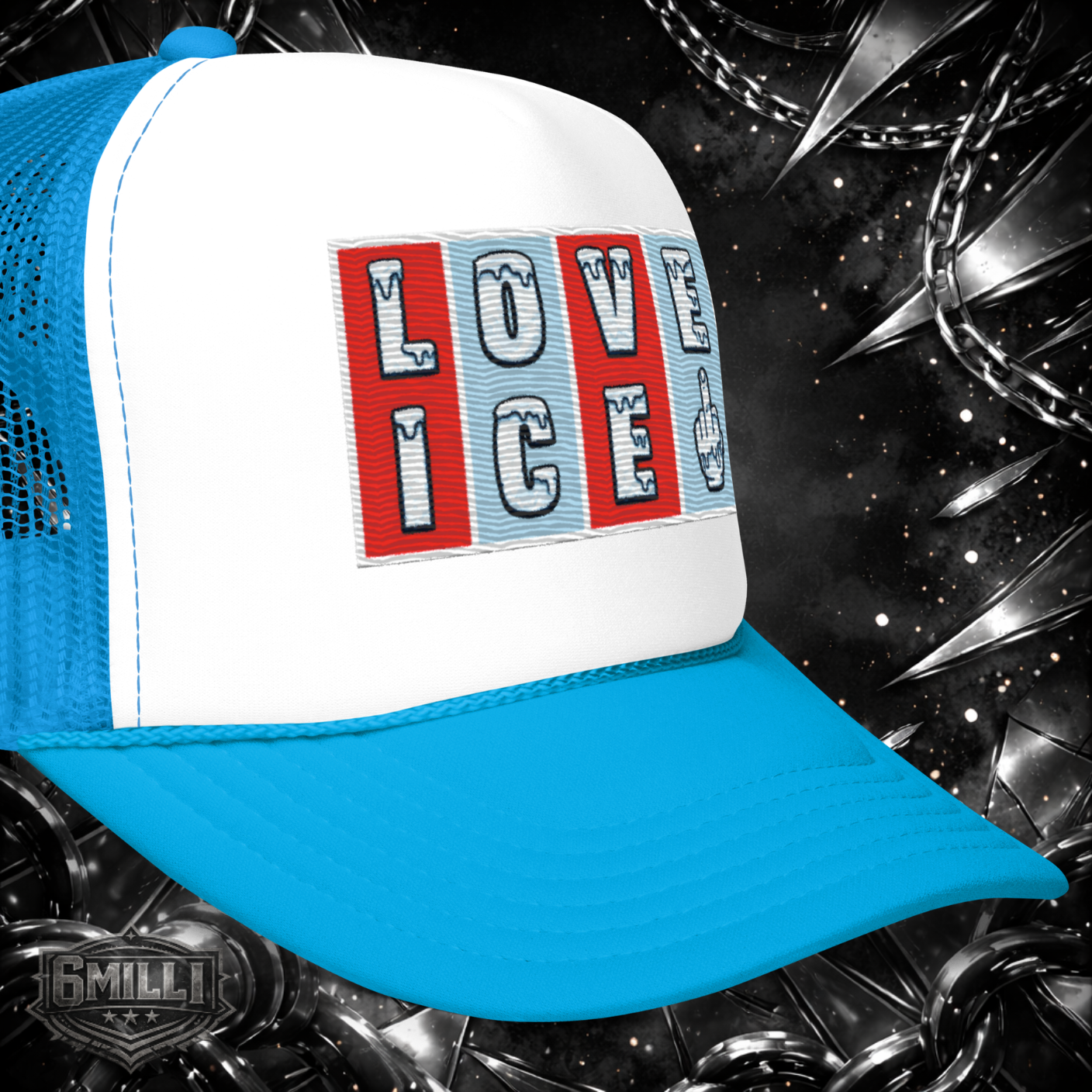 Love Ice Embroidered Foam trucker hat