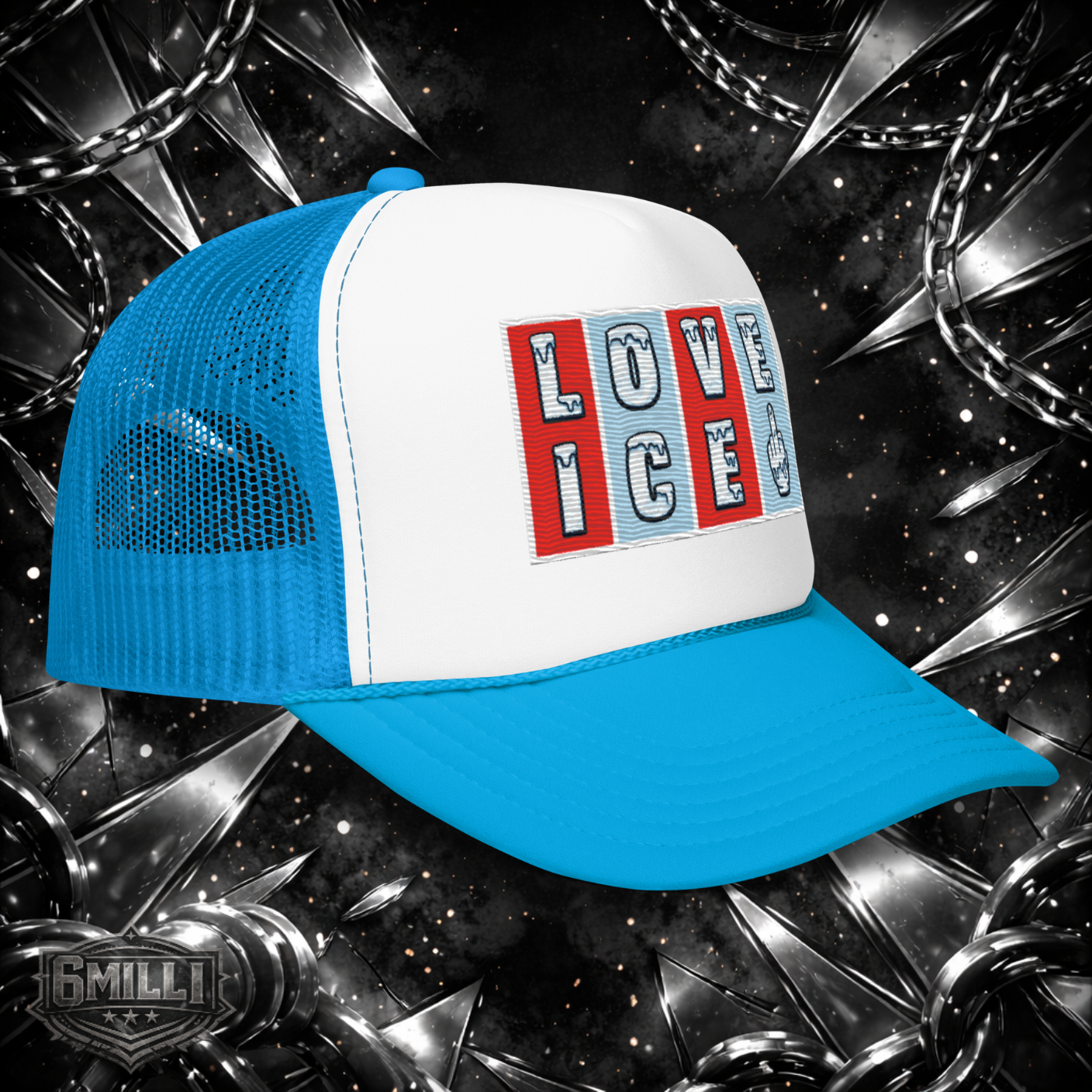 Love Ice Embroidered Foam trucker hat