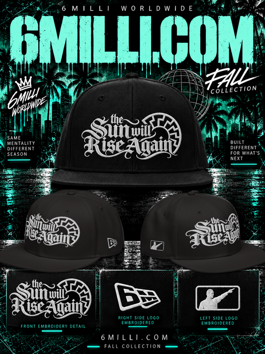 Black Sun Embroidered Snapback Hat
