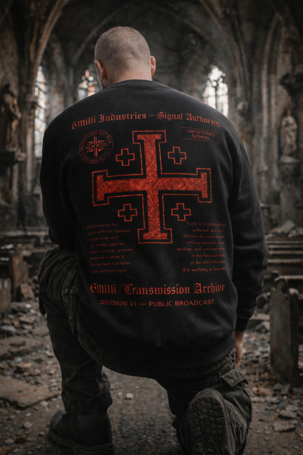 JERUSALIM CROSS - organic oversized sweatshirt