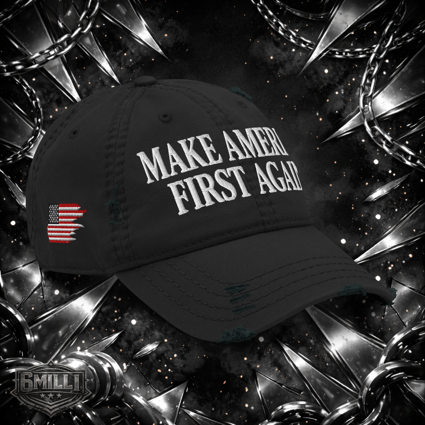 MAKE AMERICA FIRST AGAIN (CLASSIC) - Embroidered Distressed Dad Hat