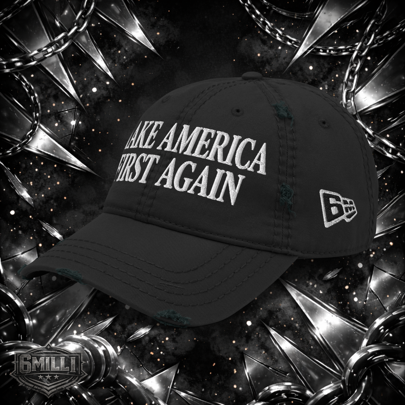 MAKE AMERICA FIRST AGAIN (CLASSIC) - Embroidered Distressed Dad Hat